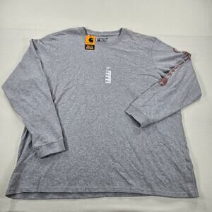 NWT‎ Carhartt Loose Fit Heavyweight Long Sleeve Gray T Shirt Women's Size XXL
